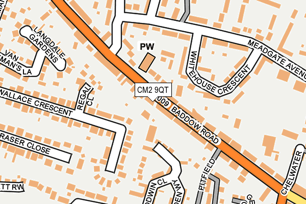 CM2 9QT map - OS OpenMap – Local (Ordnance Survey)