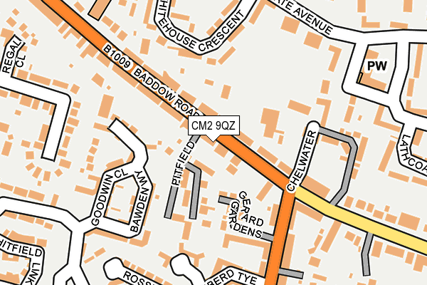 CM2 9QZ map - OS OpenMap – Local (Ordnance Survey)