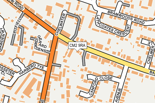 CM2 9RA map - OS OpenMap – Local (Ordnance Survey)