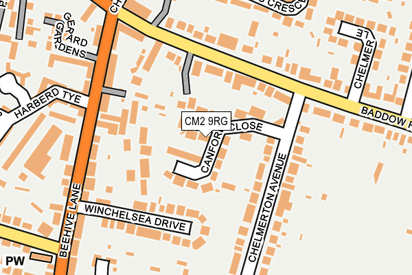 CM2 9RG map - OS OpenMap – Local (Ordnance Survey)
