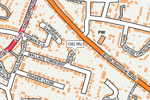 CM2 9RJ map - OS OpenMap – Local (Ordnance Survey)