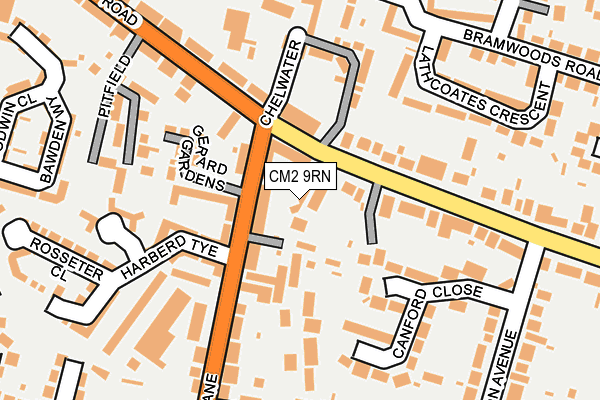 CM2 9RN map - OS OpenMap – Local (Ordnance Survey)