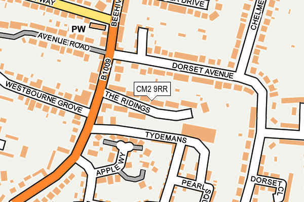 CM2 9RR map - OS OpenMap – Local (Ordnance Survey)