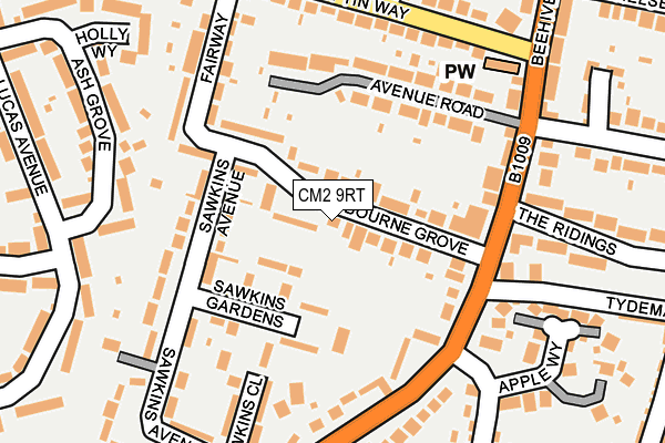 CM2 9RT map - OS OpenMap – Local (Ordnance Survey)