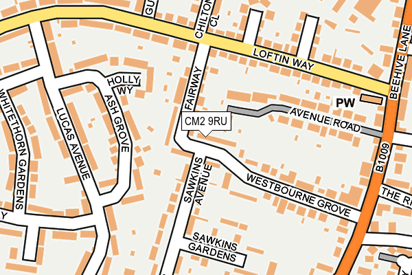 CM2 9RU map - OS OpenMap – Local (Ordnance Survey)