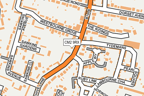 CM2 9RX map - OS OpenMap – Local (Ordnance Survey)