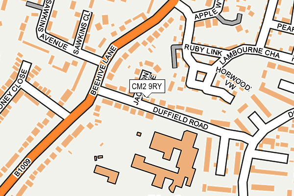 CM2 9RY map - OS OpenMap – Local (Ordnance Survey)