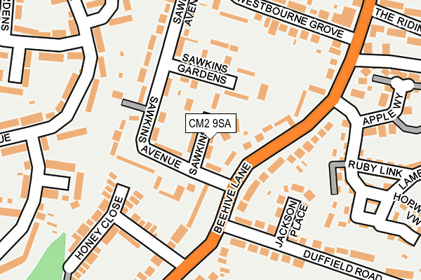 CM2 9SA map - OS OpenMap – Local (Ordnance Survey)