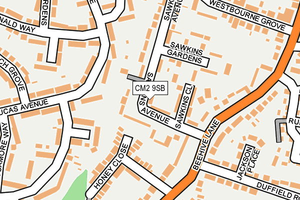 CM2 9SB map - OS OpenMap – Local (Ordnance Survey)