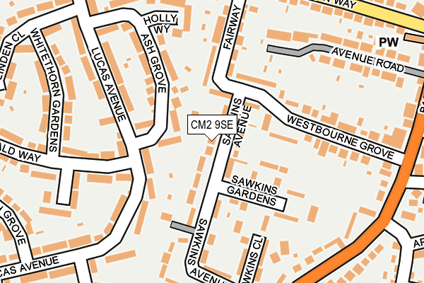 CM2 9SE map - OS OpenMap – Local (Ordnance Survey)