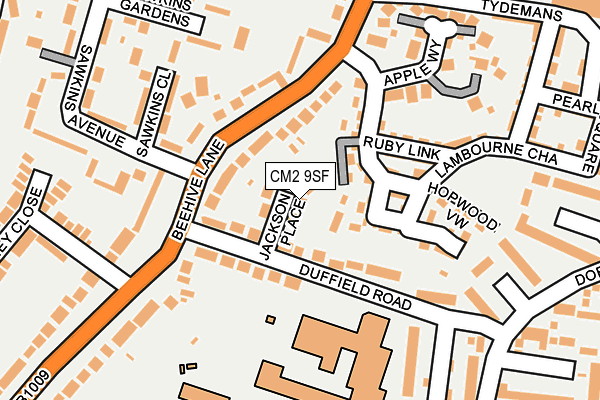 CM2 9SF map - OS OpenMap – Local (Ordnance Survey)