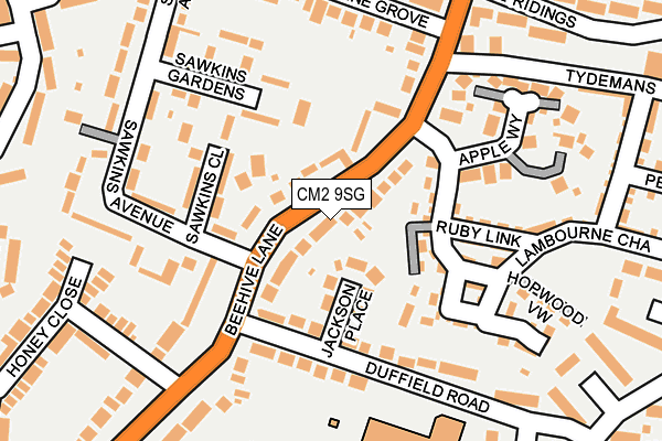 CM2 9SG map - OS OpenMap – Local (Ordnance Survey)