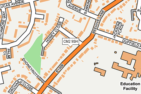 CM2 9SH map - OS OpenMap – Local (Ordnance Survey)