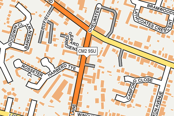 CM2 9SU map - OS OpenMap – Local (Ordnance Survey)