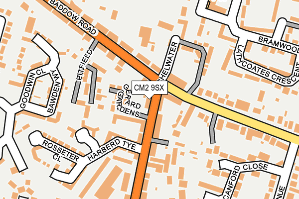 CM2 9SX map - OS OpenMap – Local (Ordnance Survey)