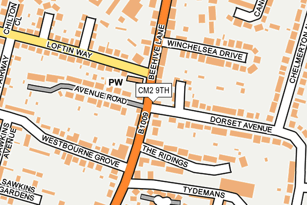 CM2 9TH map - OS OpenMap – Local (Ordnance Survey)
