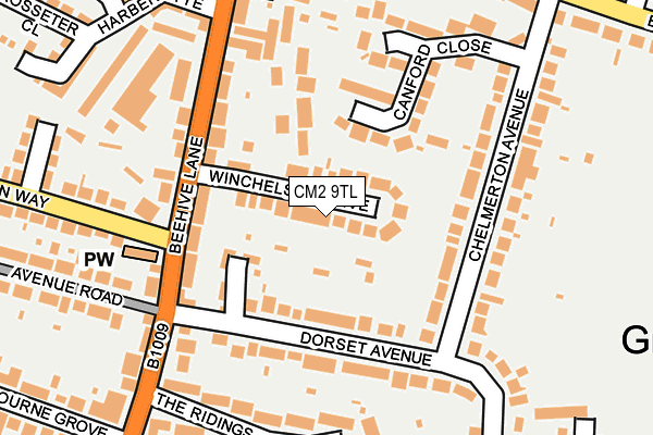 CM2 9TL map - OS OpenMap – Local (Ordnance Survey)