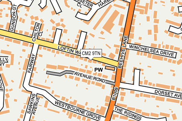CM2 9TN map - OS OpenMap – Local (Ordnance Survey)