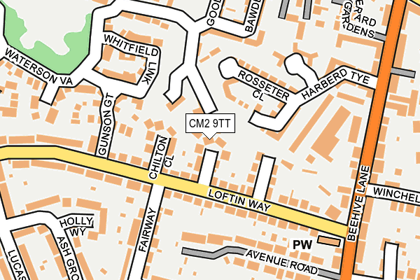 CM2 9TT map - OS OpenMap – Local (Ordnance Survey)