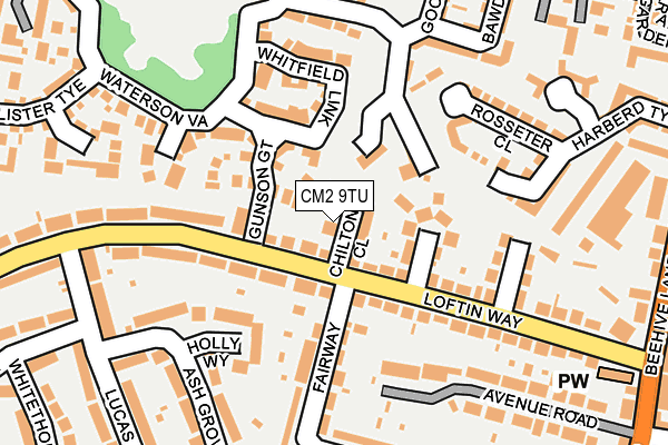 CM2 9TU map - OS OpenMap – Local (Ordnance Survey)