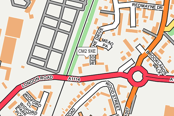 CM2 9XE map - OS OpenMap – Local (Ordnance Survey)