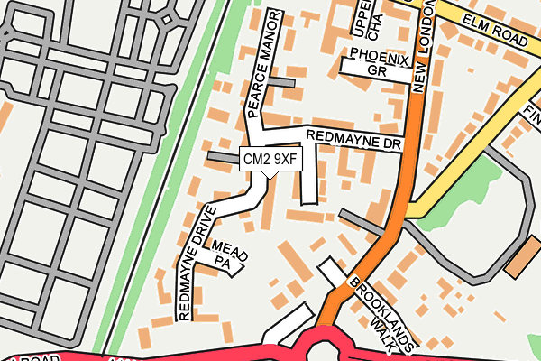 CM2 9XF map - OS OpenMap – Local (Ordnance Survey)