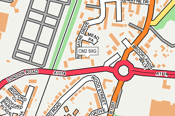 CM2 9XG map - OS OpenMap – Local (Ordnance Survey)