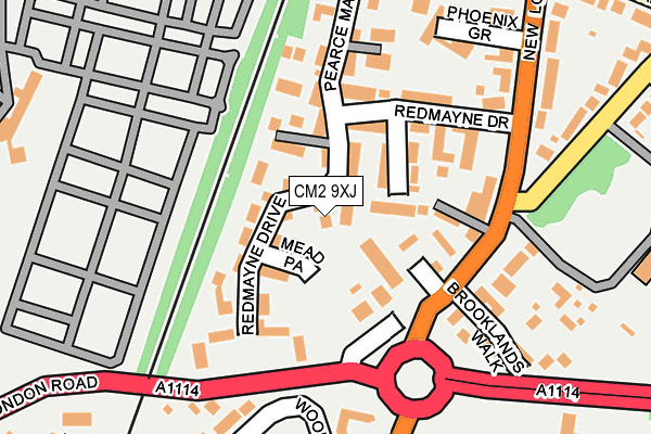 CM2 9XJ map - OS OpenMap – Local (Ordnance Survey)
