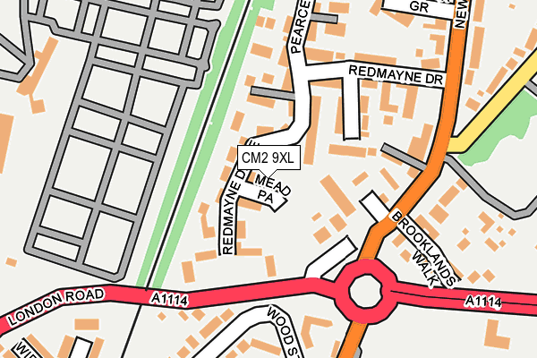 CM2 9XL map - OS OpenMap – Local (Ordnance Survey)
