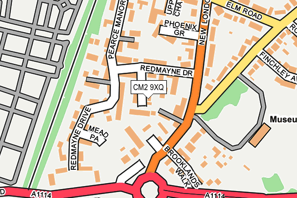 CM2 9XQ map - OS OpenMap – Local (Ordnance Survey)
