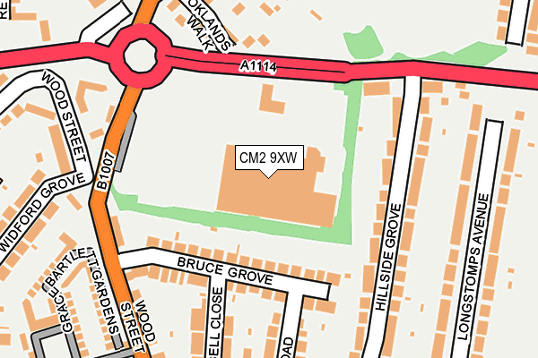 CM2 9XW map - OS OpenMap – Local (Ordnance Survey)