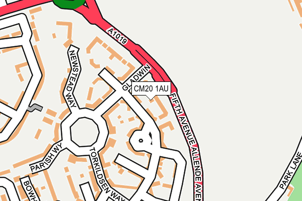 CM20 1AU map - OS OpenMap – Local (Ordnance Survey)