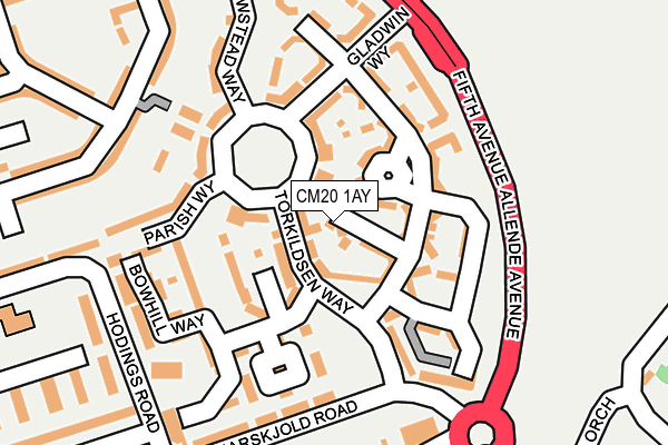CM20 1AY map - OS OpenMap – Local (Ordnance Survey)