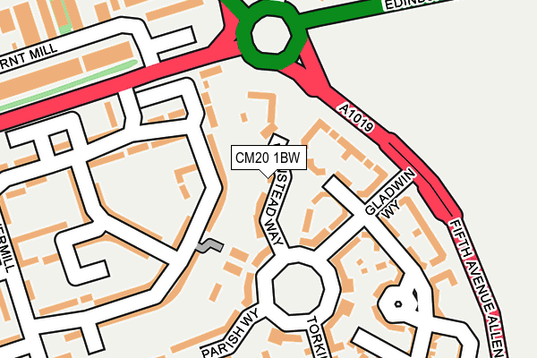 CM20 1BW map - OS OpenMap – Local (Ordnance Survey)