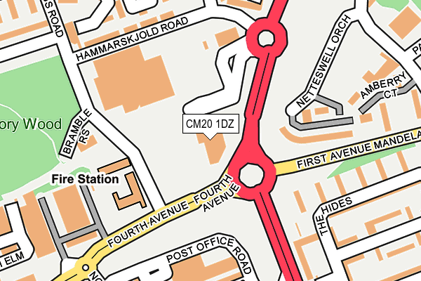 CM20 1DZ map - OS OpenMap – Local (Ordnance Survey)