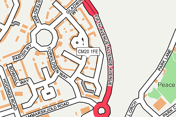 CM20 1FE map - OS OpenMap – Local (Ordnance Survey)