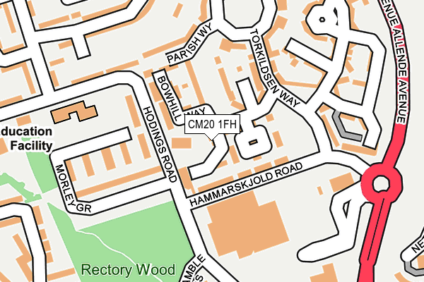 CM20 1FH map - OS OpenMap – Local (Ordnance Survey)