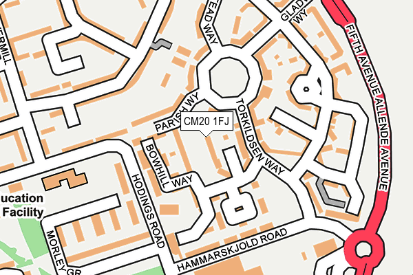 CM20 1FJ map - OS OpenMap – Local (Ordnance Survey)