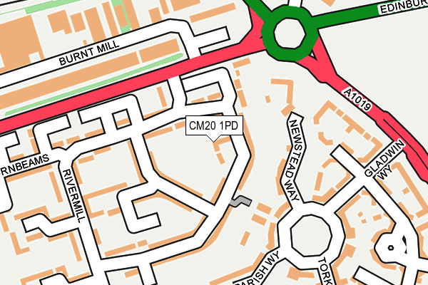 CM20 1PD map - OS OpenMap – Local (Ordnance Survey)