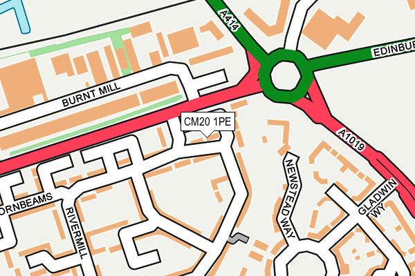 CM20 1PE map - OS OpenMap – Local (Ordnance Survey)