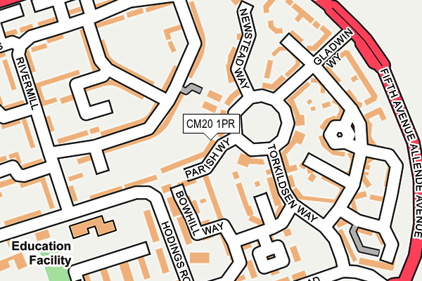 CM20 1PR map - OS OpenMap – Local (Ordnance Survey)