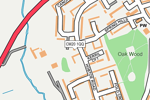 CM20 1QQ map - OS OpenMap – Local (Ordnance Survey)
