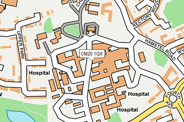 CM20 1QX map - OS OpenMap – Local (Ordnance Survey)