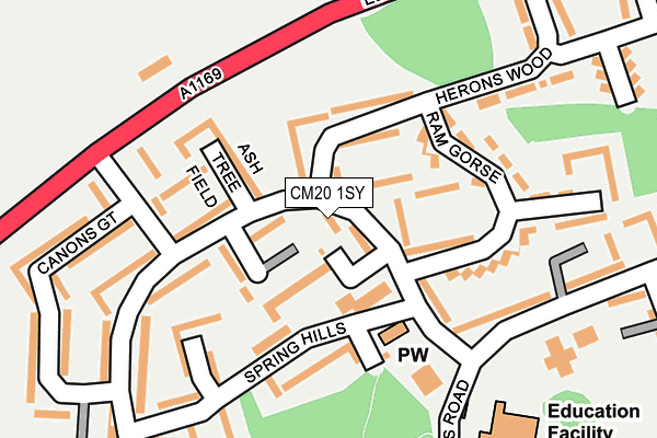 CM20 1SY map - OS OpenMap – Local (Ordnance Survey)