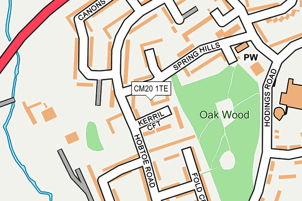 CM20 1TE map - OS OpenMap – Local (Ordnance Survey)
