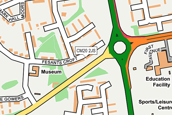 CM20 2JS map - OS OpenMap – Local (Ordnance Survey)