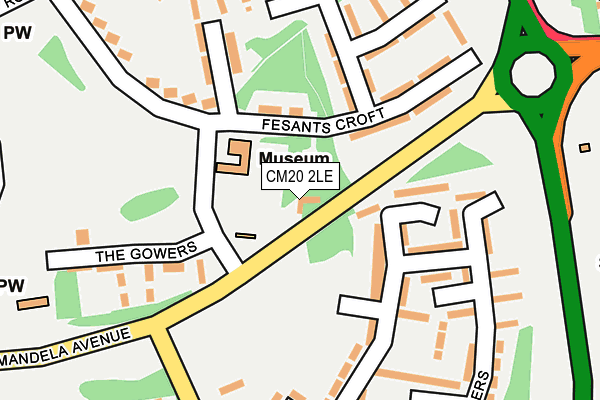 CM20 2LE map - OS OpenMap – Local (Ordnance Survey)