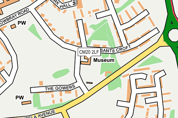CM20 2LF map - OS OpenMap – Local (Ordnance Survey)