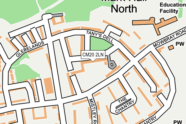 CM20 2LN map - OS OpenMap – Local (Ordnance Survey)