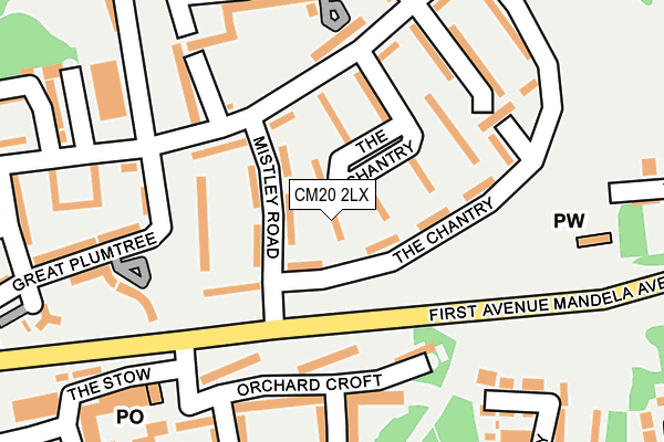 CM20 2LX map - OS OpenMap – Local (Ordnance Survey)